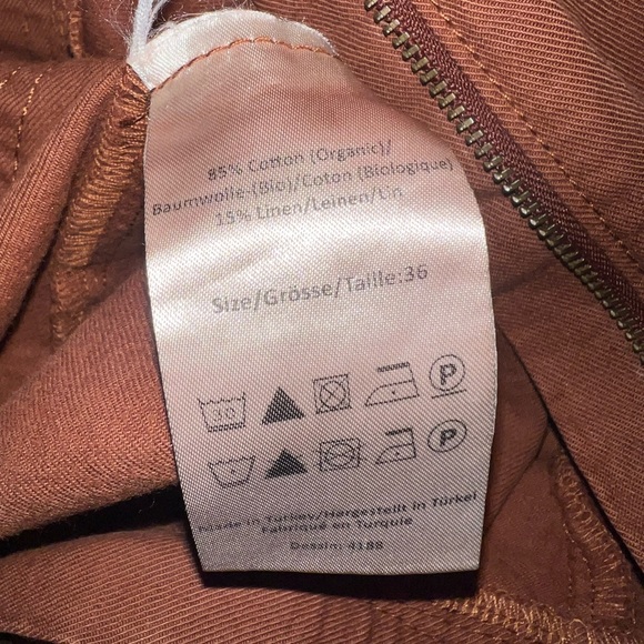 Baum und Pferdgardten Noralee Jumpsuit Sz 6 Puffed Shoulder Belted Rust Brown - Picture 7 of 8